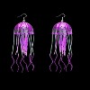 Glow-in-the-Dark Jellyfish Dangle Earrings - Light Up Party Jewelry for Festivals, Vacations & Clubs - 2 of 4