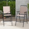 Tangkula Outdoor Folding Bar Chair Set of 4 Patio Dining Chairs w/ Breathable Fabric - 4 of 4