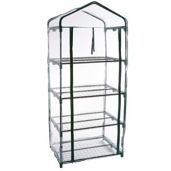 Nature Spring 4-Tier Outdoor Mini Greenhouse with Cover