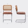 SEVOBAL Set of 2 Kitchen Dining Chairs Accent Chair Mid-Century Modern Chair Armless Backrest Chairs Home Dining Room Restaurant, Brown, 19"*19"*33" - 3 of 4