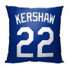 18"x18" MLB Los Angeles Dodgers 23 Clayton Kershaw Player Printed Throw Decorative Pillow - 2 of 4