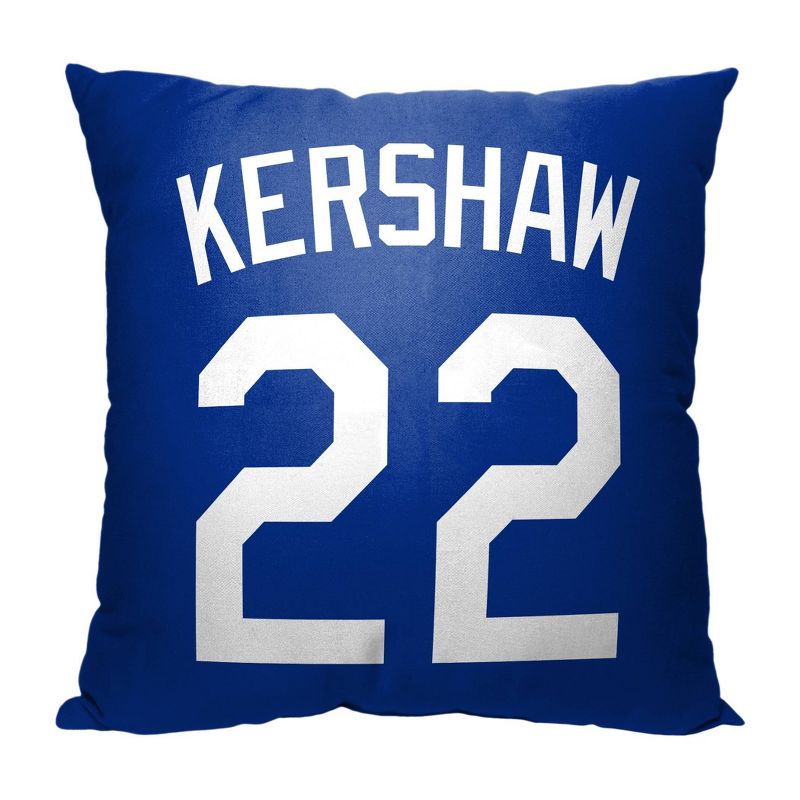 18&#34;x18&#34; MLB Los Angeles Dodgers 23 Clayton Kershaw Player Printed Throw Decorative Pillow, 2 of 6