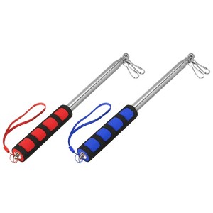 Unique Bargains Stainless Steel Non-slip Sponge Handle Portable Collapsible Flag Pole 9 Sections 2 Pc - 1 of 4