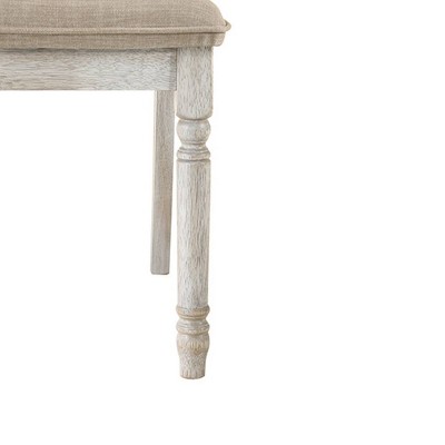 Cillin Antique White Upholstered Cross Back Side Chair Set
