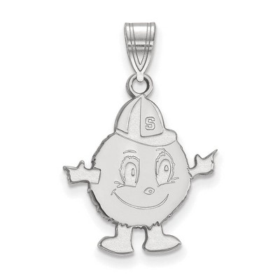 Black Bow Jewelry 14k White Gold Syracuse Oranges NCAA Large Pendant