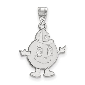 Black Bow Jewelry 14k White Gold Syracuse Oranges NCAA Large Pendant - 1 of 3