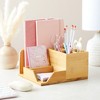 Bamboo Desk Organizer, Wooden Desk Accessories Workspace Organizers, Holder for Pencils, Pens, 7 Compartments for Office Supplies, Home (8" x 7.5") - image 3 of 4