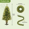Set of 4 artificial Christmas trees, with Christmas garland and wreath, LED lighting, realistic Christmas tree - 4 of 4