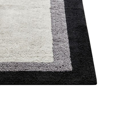 Amherst Black and Gray Cotton Tufted Bath Rug