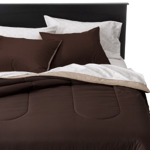 Reversible Microfiber Comforter - Room Essentials , Size: Full/Queen, Brown&Tan