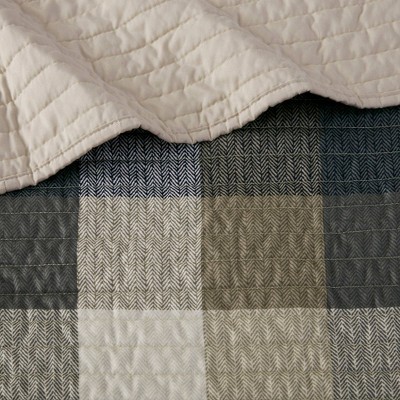 Neutral Plaid Reversible Polyester Daybed Cover Set