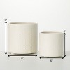 Sullivans 8" & 6" Diamond-Textured Footed Pots Set of 2, Cream - 4 of 4