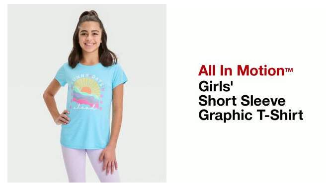 Girls' Short Sleeve Graphic T-Shirt - All In Motion™, 2 of 5, play video