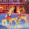 Angel Sar 3-Piece Golden Elk Family Lighted Decoration Set, Iron Frame Cotton Thread Christmas Yard Decor with LED Lights for Courtyard, Garden - 2 of 4
