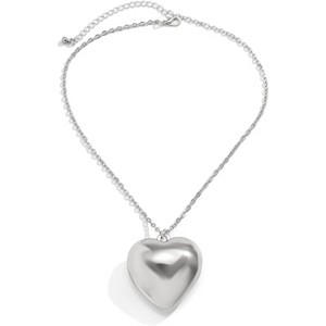 Chunky Puffy Heart Choker - Adjustable Velvet Chain Y2K Trendy Jewelry for Women - 1 of 4