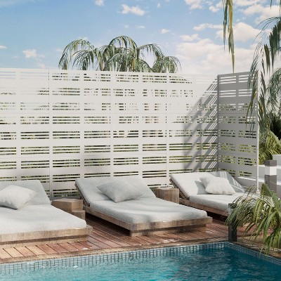 PexFix 72 in. x 35 in. Outdoor Privacy Rectangle Screen Galvanized Steel Panel Divider in White