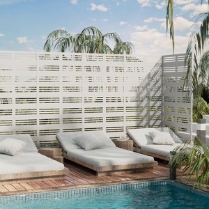 PexFix 72 in. x 35 in. Outdoor Privacy Rectangle Screen Galvanized Steel Panel Divider in White - 1 of 4