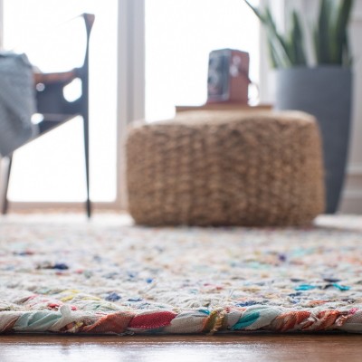 Handwoven Beige and Multicolor Jute Area Rug