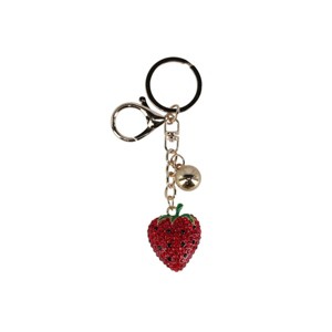 CTM Women's Rhinestoned Shimmer Strawberry Bag Charm - 1 of 2