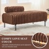 QingMoon 49.6" Window Ottoman Footrest, End of Bed Bench, Mini Loveseat Sofa with Adjustable Back and Double Pole Metal Leg for Living Room - 3 of 4