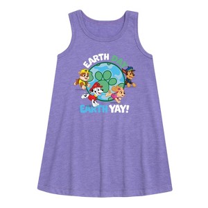 Girls' - Paw Patrol - Earth Day Yay Graphic Sleeveless Aline Dress - 1 of 4