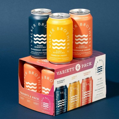 Walker Brothers Variety Hard Kombucha - 6pk/12 fl oz Cans