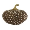 NAYSAYE Set of 2 Brown Fabric Pumpkins Ornament Holiday Decor with White Dot Pattern for Festival Display, Brown and White, 16"*12"*12" - 4 of 4