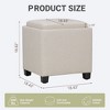 Square Leather Ottoman with Reversible Tray Lid – Hidden Storage Footrest, Small Coffee Table, Sturdy Design – 18”x18” - 4 of 4