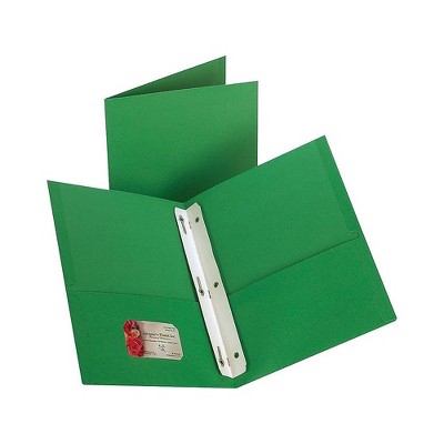 Staples 2-Pocket Folder with Fasteners Green 10/PK (13388-CC)