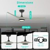 TALOYA 52 in. Indoor Ceiling Fan with Light and Remote, Flush Mount Low Profile,Quiet Reversible DC Motor, 3 CCT Light,White Oak - 2 of 4