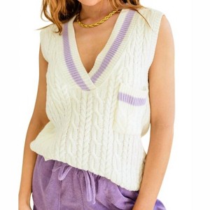 Women's Power Girl Sweater Vest - CY Fashion - 1 of 4