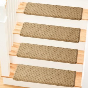 MBIGM Bullnose Non-Slip Stair Treads, 9.5" x 30" Wooden Steps Protection - TPU Backing & Steel Reinforcement - Anti-Slip - 1 of 4