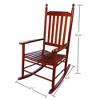Lyngins Solid Populus Wood Outdoor Accent Chair – Wide Seat & Armrests, Slatted Back, 250 LBS Weight Limit, Wooden Porch Rocking Chair - 2 of 4