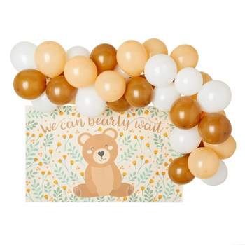 Sparkle and Bash Balloon Teddy Bear Baby Shower Decorations, Garland Arch Kit for Photo Booth Backdrop, 5 x 3 Feet