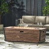 56 Inch Rectangular Outdoor Fire Table with 50,000 BTU and Faux Wood Concrete Finish - 4 of 4