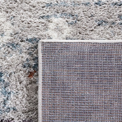 Ivory and Multicolor Berber Shag Area Rug, 4'5" x 6'5"