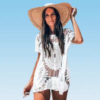 Women's White Sun Floral Cover Up - Cupshe - One Size Fits Most, White