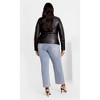 Women's Plus Size Ribbed Biker Jacket - black | CITY CHIC - 4 of 4