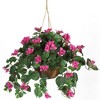 Nearly Natural Bougainvillea Hanging Basket Silk Plant - 2 of 3