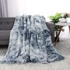 PiccoCasa Luxury Shaggy Faux Fur Fleece Soft Warm Reversible Tie-dye Blankets - 3 of 4