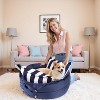 MaseiKar Calming Dog Bed for Medium Size Dogs Up to 40 lbs, 2-in-1 Round Dog Beds with Removable Washable Cover, Anti-Anxiety Dogs Beds, Blue - 2 of 4