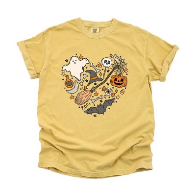 Simply Sage Market Women's Halloween Heart Short Sleeve Garment Dyed Tee