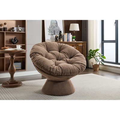 CAVINAS Oversized Barrel Accent Chair,360°Swivel Chair,Papasan Chair for Living Room,Chenille Lounge Chair,Living Room & Bedroom Furniture