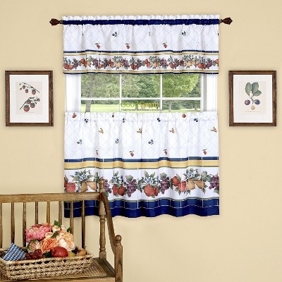 GoodGram Fruity Tiles Tier & Valance Kitchen Curtain Set by GoodGram