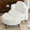 Lyngins Modern Upholstered Single Sofa Chair with Footstool/Pillows,Oversized Accent Chair for Living Room,Bedroom - 2 of 4