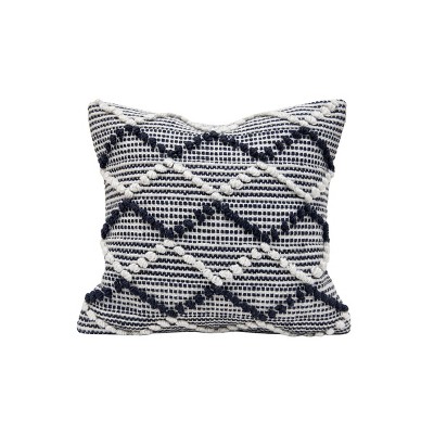 18x18 Hand Woven Rust Geo Stripe Outdoor Pillow Polyester With Polyester  Fill By Foreside Home & Garden : Target