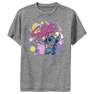 Boy's Lilo & Stitch Colorful Retro Stitch Performance Tee : Target