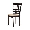 Simple Relax Set of 2 Dining Chairs with Lattice Back in Cappuccino - 4 of 4