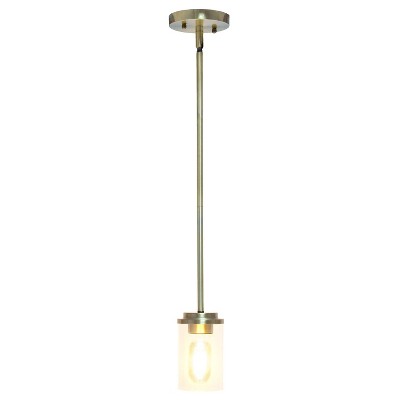 Elegant Farmhouse 53" Antique Brass & Clear Glass Pendant Light