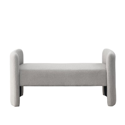 TiramisuBest 43.3" Brown PU Leather Storage Bench Ottoman for Bedroom, Entryway & Foot of Bed